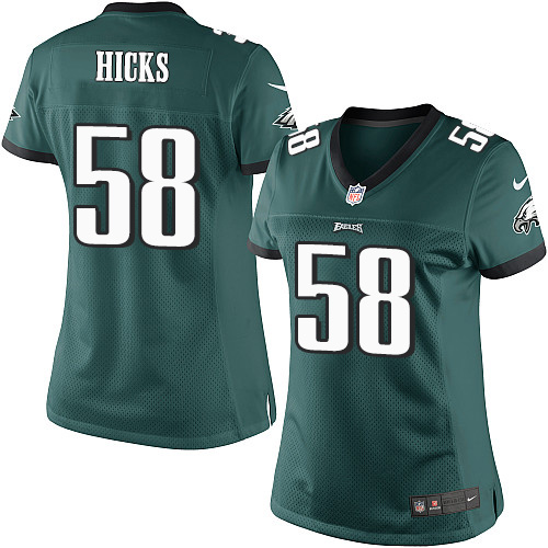 Women's Limited Jordan Hicks Nike Jersey Midnight Green Home - #58 NFL Philadelphia Eagles